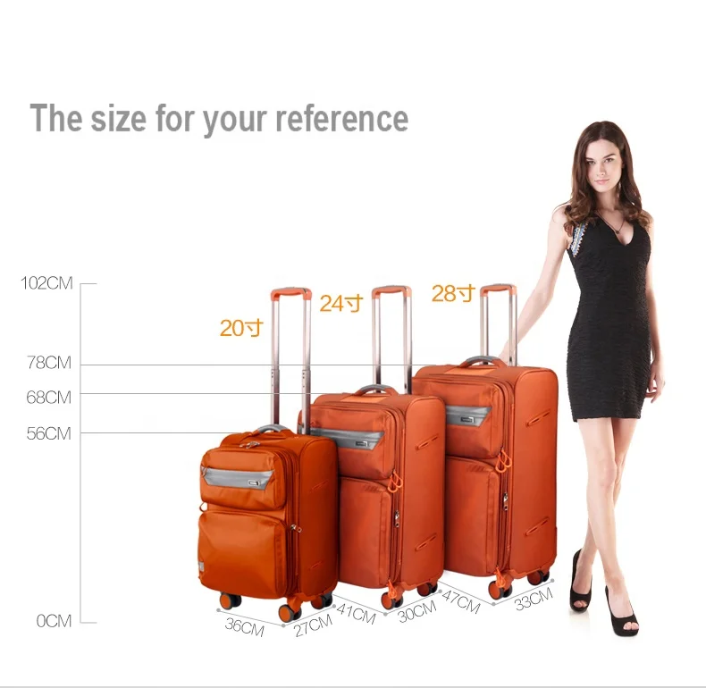 
Hot sale new design durable fabric luggage bags long-distance big capacity luggage carry-on suitcase 