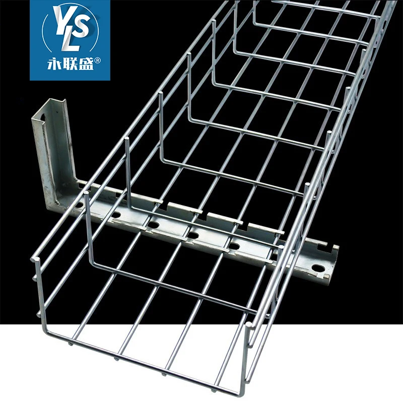 Chinese factory customized size 200 mm width basket steel cable tray grid bridge outdoor wire mesh cable tray