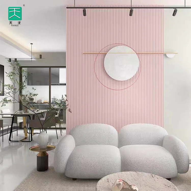 TianGe Villa Interior Wall Half Round Oak Wave Wooden Curved Fluted Panels