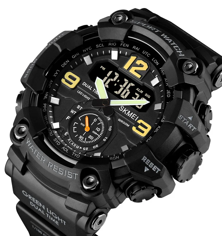 Selling hand wristwatch SKMEI 1637 relojes hombr al por mayor sport analog digital quartz watches for militar men