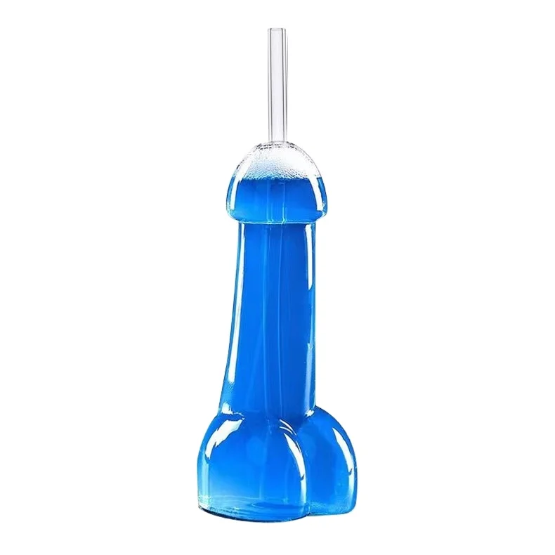 amazon top seller 80ml creative penis shape glass bottle bar ware dick cocktail glass without straw