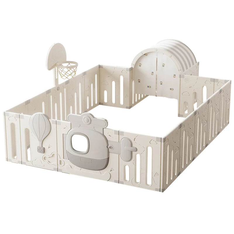 High quality indoor kid activity center fence baby safety folding playpen with basketball hoop 10+1