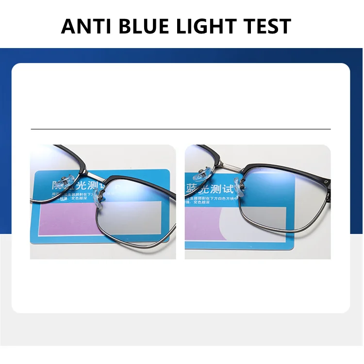 solid blue light blocking optical metal black gold eyebrow square oculos anti luz azul women men`s 2024 fashionable eyeglasses