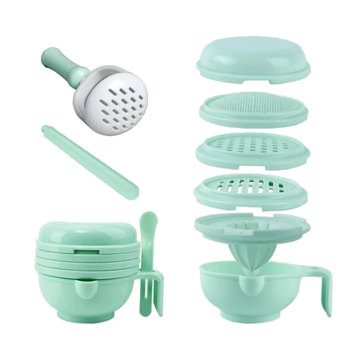 8pcs/set Baby Food Supplementary Grinding Bowl Manual Food Fruit Mud Grinder Supplementary Food Processing Mills