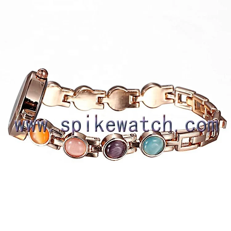 New Fashion Women Dress Fancy Jewelry Bracelet Opal Watch