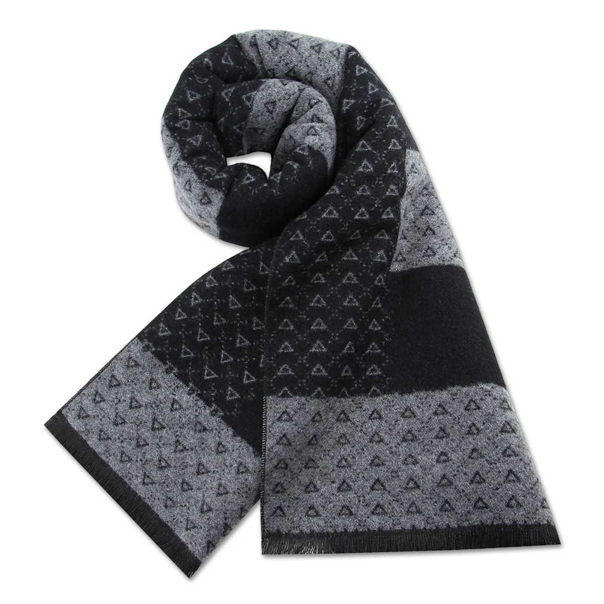 Winter Grey Black Scarf Men Zhejiang Scarf Manufacturers Wool And Polyester Shawls And Scarves For Man