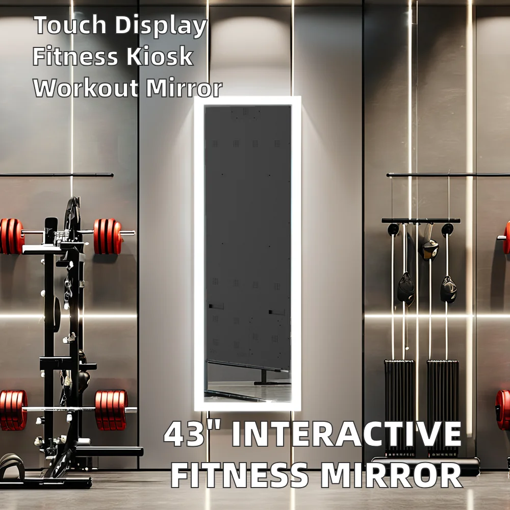 43-Inch Smart Digital Interactive Touch Screen Kiosk Touch Exercise Mirror for Fitness enthusiasts