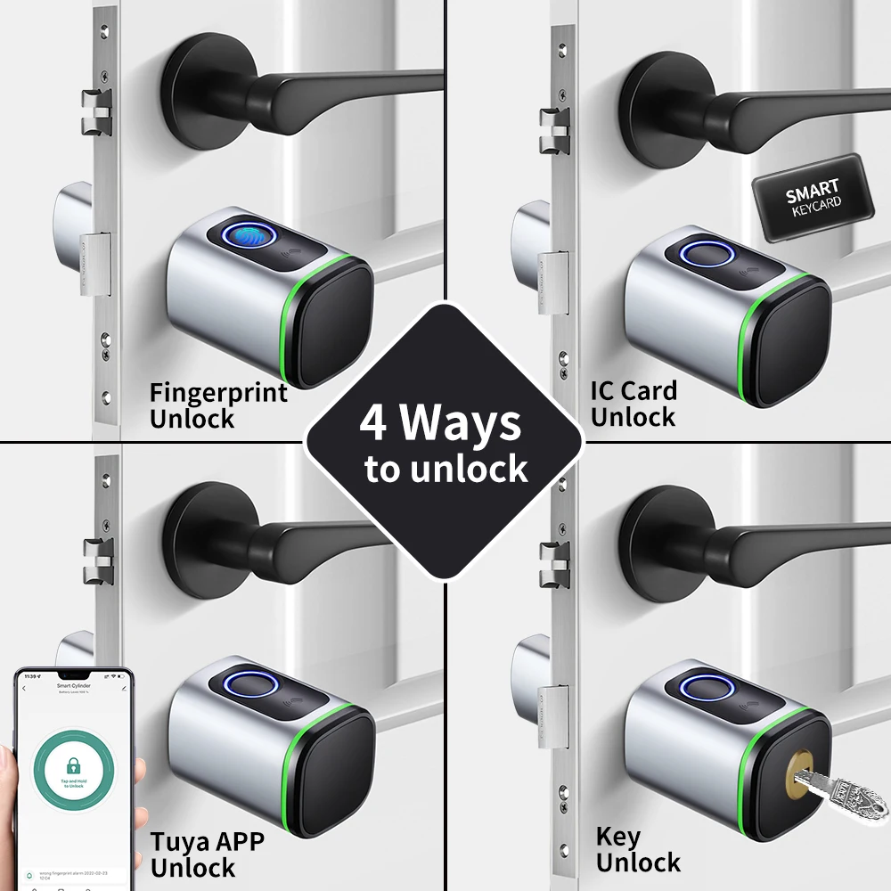 Factory wholesale hot sell electronic digital adjustable fingerprint tuya door lock smart cylinder lock