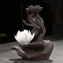 Backflow Incense Holder Waterfall Incense Sticks Censer Handmade Ceramic Home Decor Gift Statue