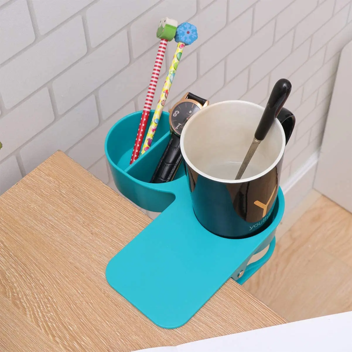 
Home Office Table Desk Side Clip Water Drink Beverage Soda Coffee Mug Holder Table Edge Organizer Holder 