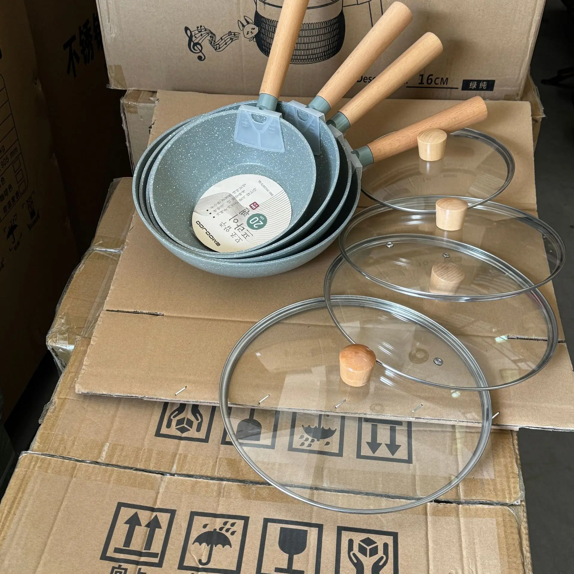 Food-Grade Enamel Aluminum Frying Pan for Deep Frying Nonstick Cooking pan kit ceramic coating pan non-stick stoveJapanese pot