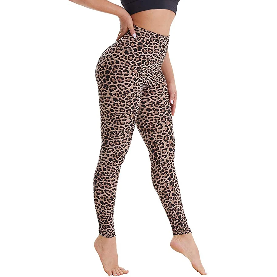 
Wholesale Womens Fitness Yoga Pants Custom Leopard Printed High Waisted Leggings For Women 