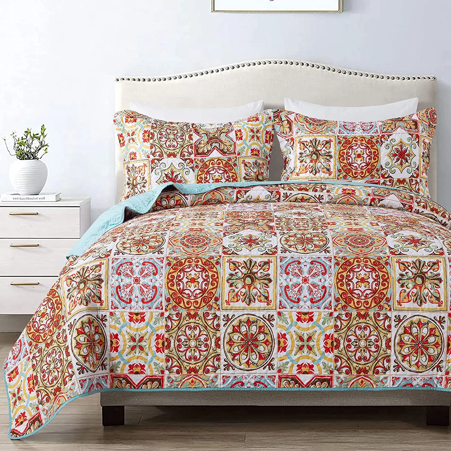 Brillmax Floral Luxury Homens Kantha Patchwork Summer Polyester Quilts Blanket Bedding Set Bedspread Wholesale Manufacturers