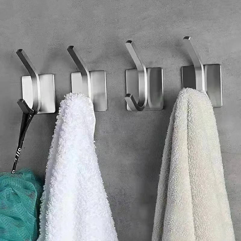 Stainless Steel Self Adhesive Wall Coat Hook Bathroom Shower Towel Robe Sticky Hanger Hook for hanging wigs handbag coat