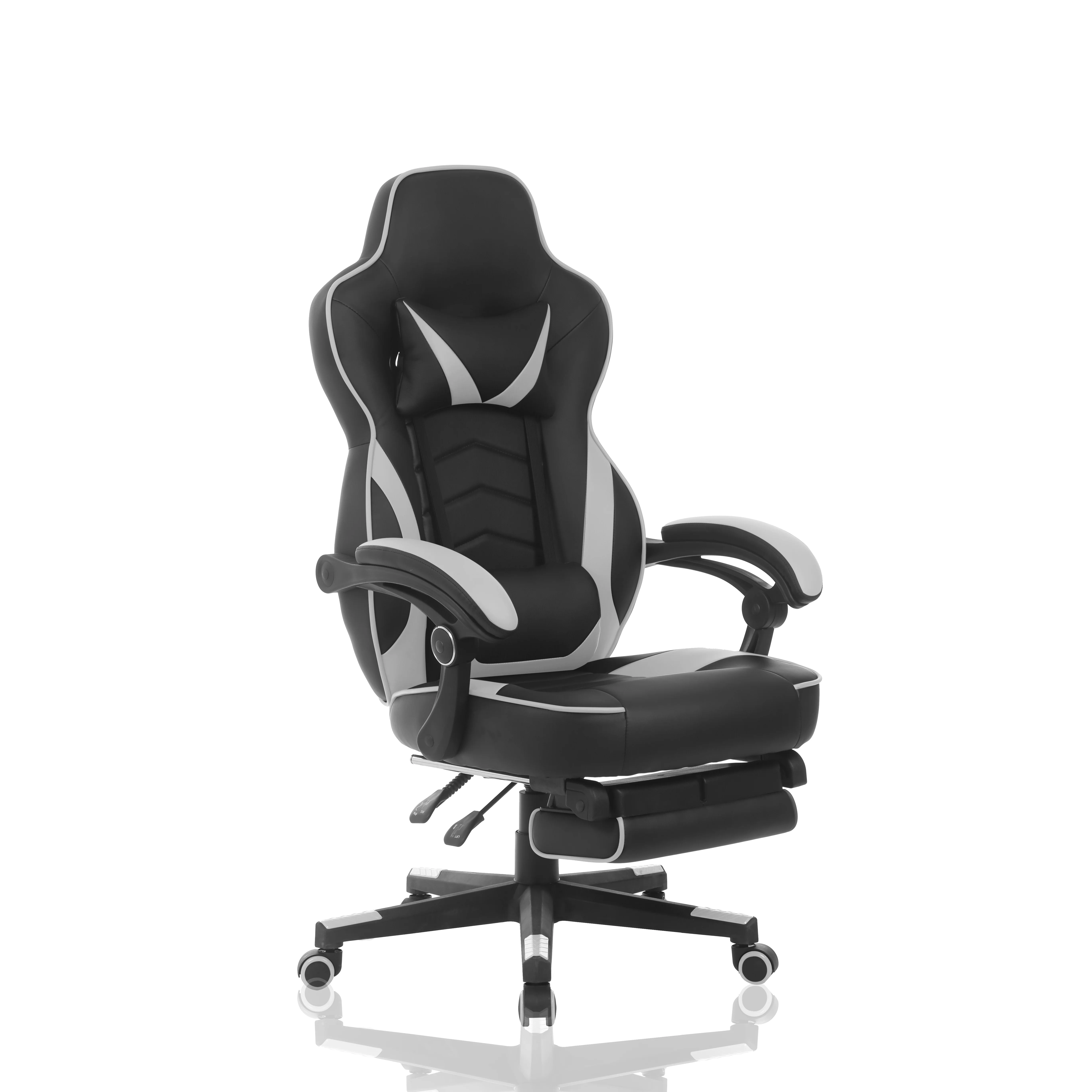 Comfortable swivel PC computer gamer racing with Footrest