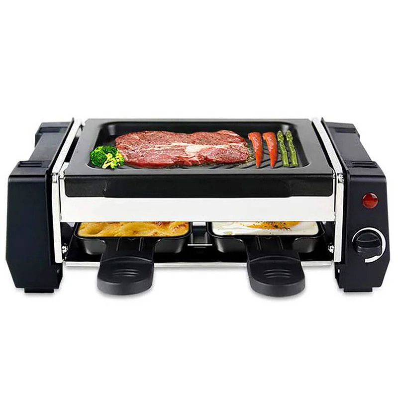 Double-sided Korean Smokeless Indoor Raclette Grill Electric Roast Meat Bbq Grill Machine In Stock