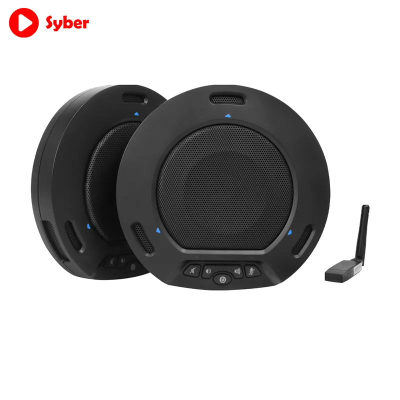 Профессиональный Настольный беспроводной Каскадный черный Hd всенаправленный громкоговоритель с двойным