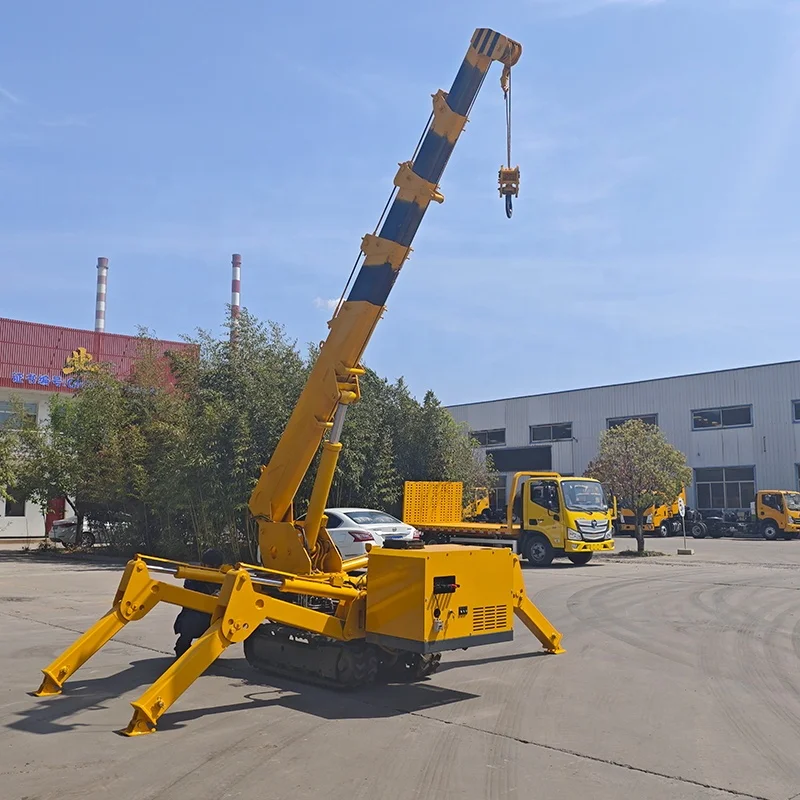 LUGONG spider crane 3 ton spider crawler crane 5 ton 8 ton Truck Mounted Spider Crawler Crane for construction use