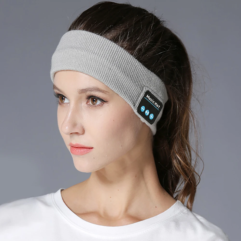 Wholesale Unisex Black Grey White Wireless Music Bluetooth 5.0 Sleeping Headphones Sports Headband Thin