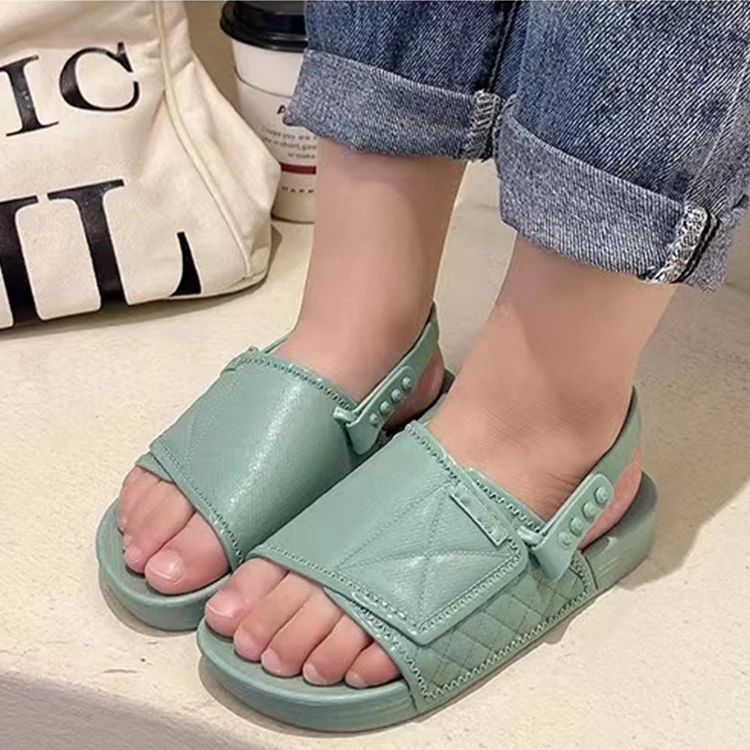 Oem Cheap wholesale pvc custom summer Ladies beach sliders Slipper Wome flat Sandals girls sandals