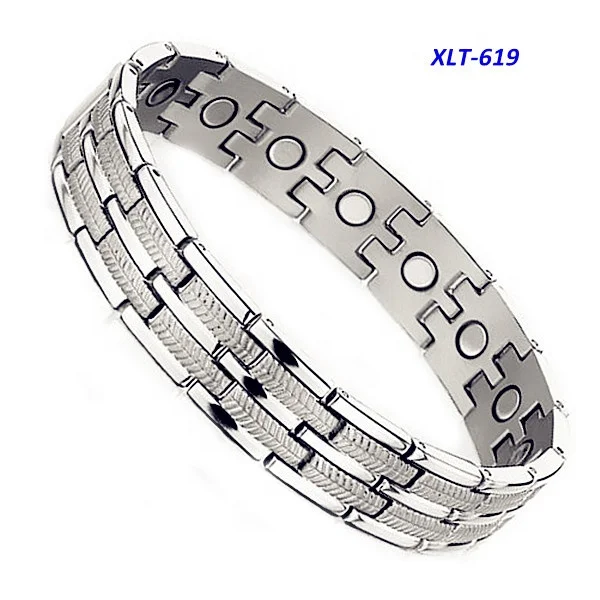 Bio Neodymium Magnetic Energy Bracelet for Men Unisex Gold Plated Stainless Steel Zircon Healthy Jewelry Gifts Weddings Parties