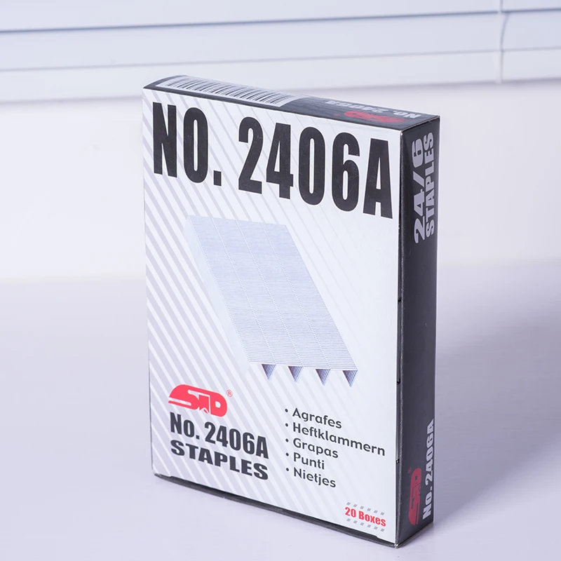2406A Manufacturer High Quality Office School Stapler Pin 24/6 26/6 No.10 etc. Galvanized Metal Staples