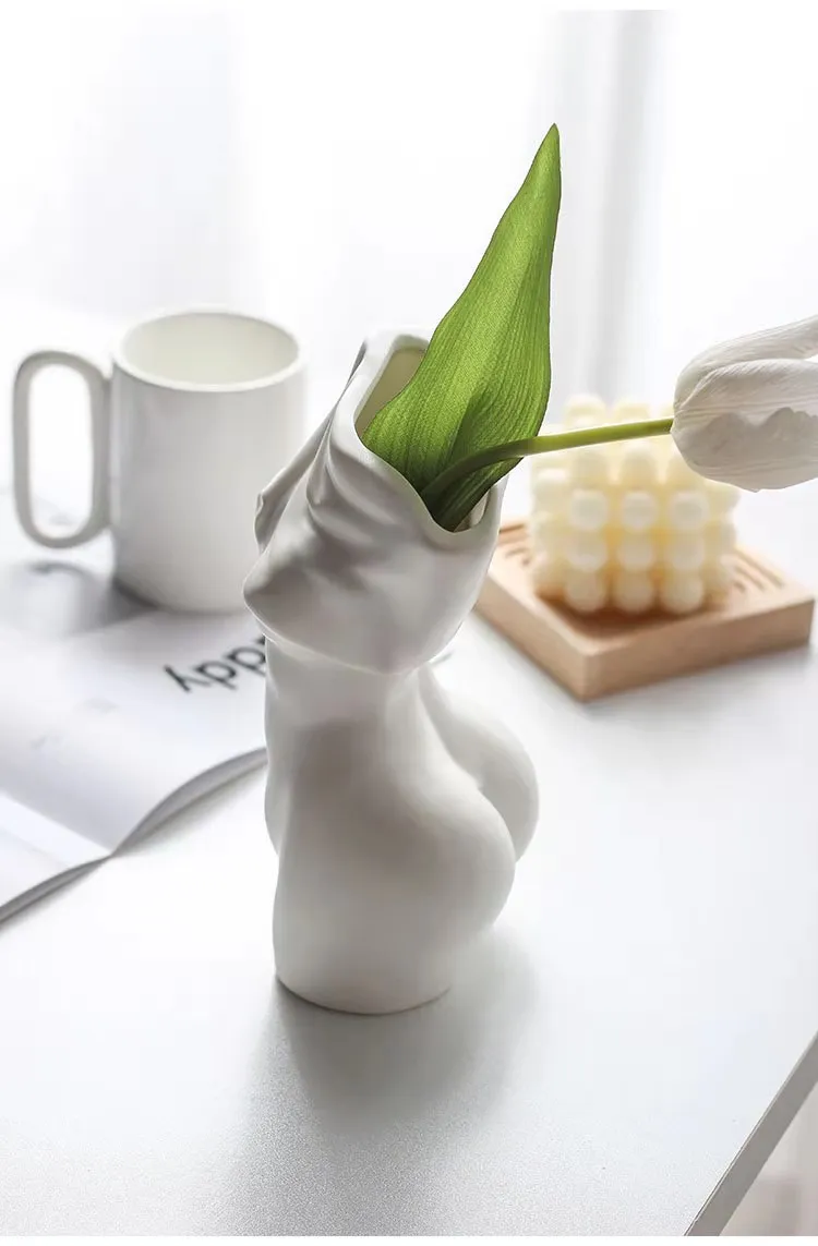 Привлекательная Женская керамическая ваза в форме тела, художественное украшение для дома