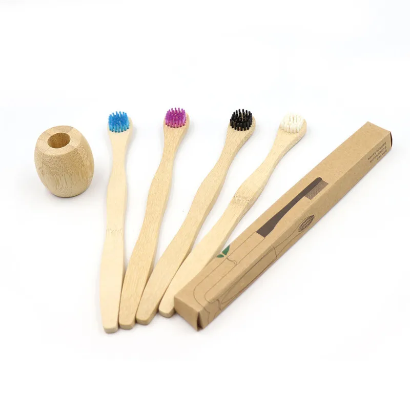 Распродажа, цветная мини-щетка, разлагаемая бамбуковая зубная щетка по низкой цене