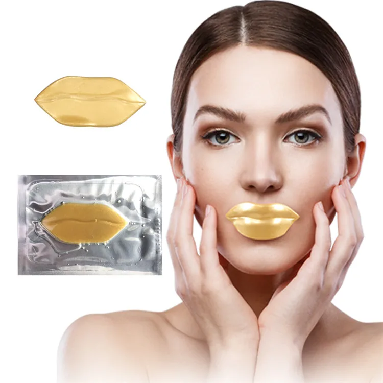  Увлажняющая питательная Корейская маска для губ 24k nano pure gold с коллагеном от
