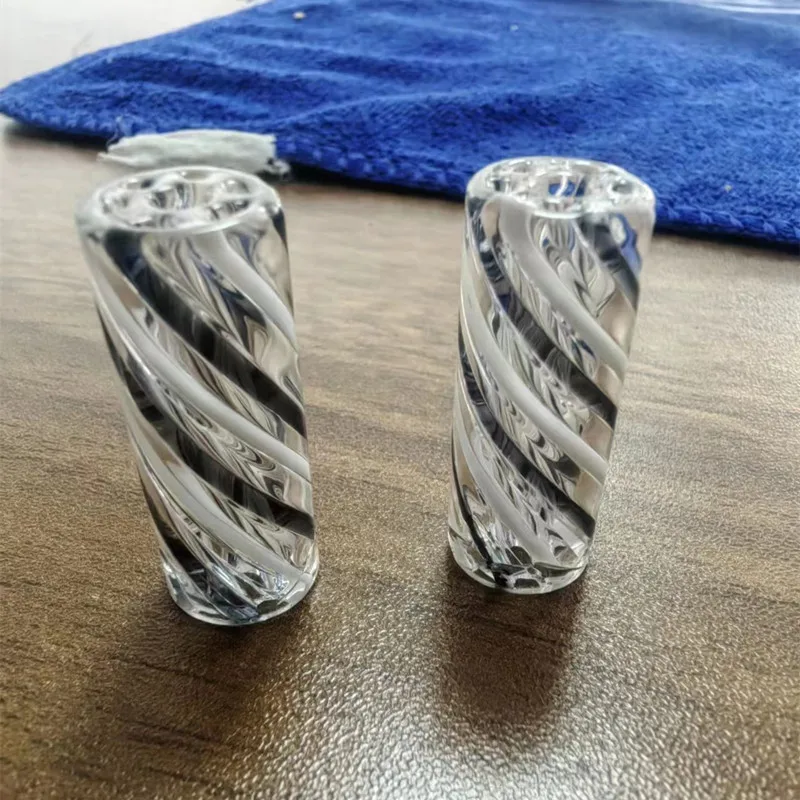 Hookah cigarette glass tips filter OEM logo 6mm 8mm 9mm 10mm 12mm 7 holes glass filter tips for joints wholesale