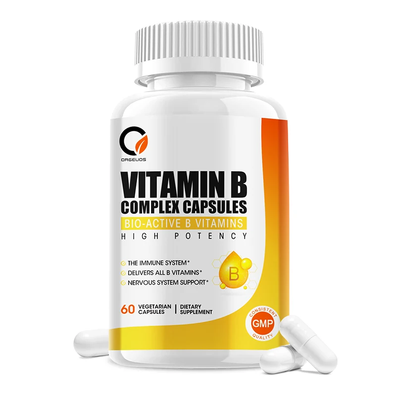 Orgeuos Vitamin B1 B2 B6 B12 Complex Powder Capsules 60pcs Vitamin B Complex Capsule