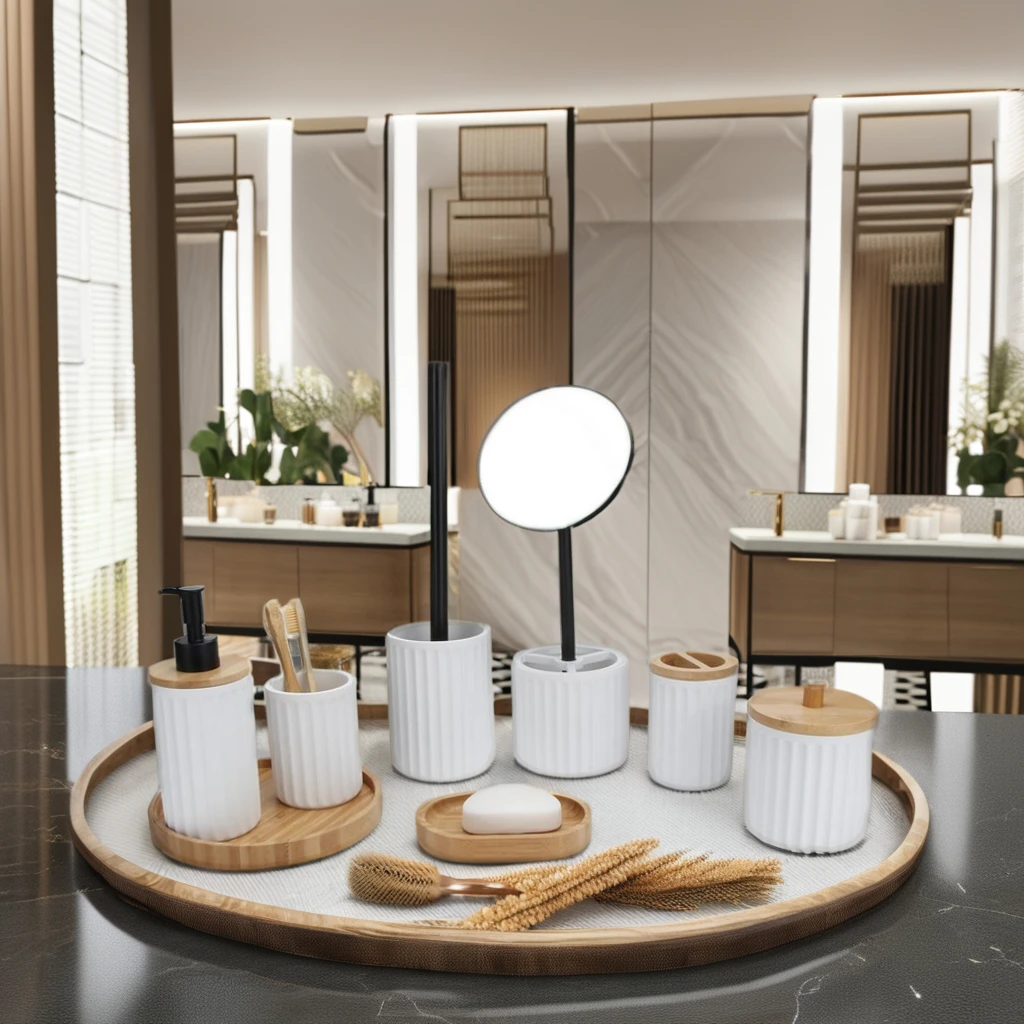 Modern bathroom set 7-Piece Plyoresin  Bathroom Set