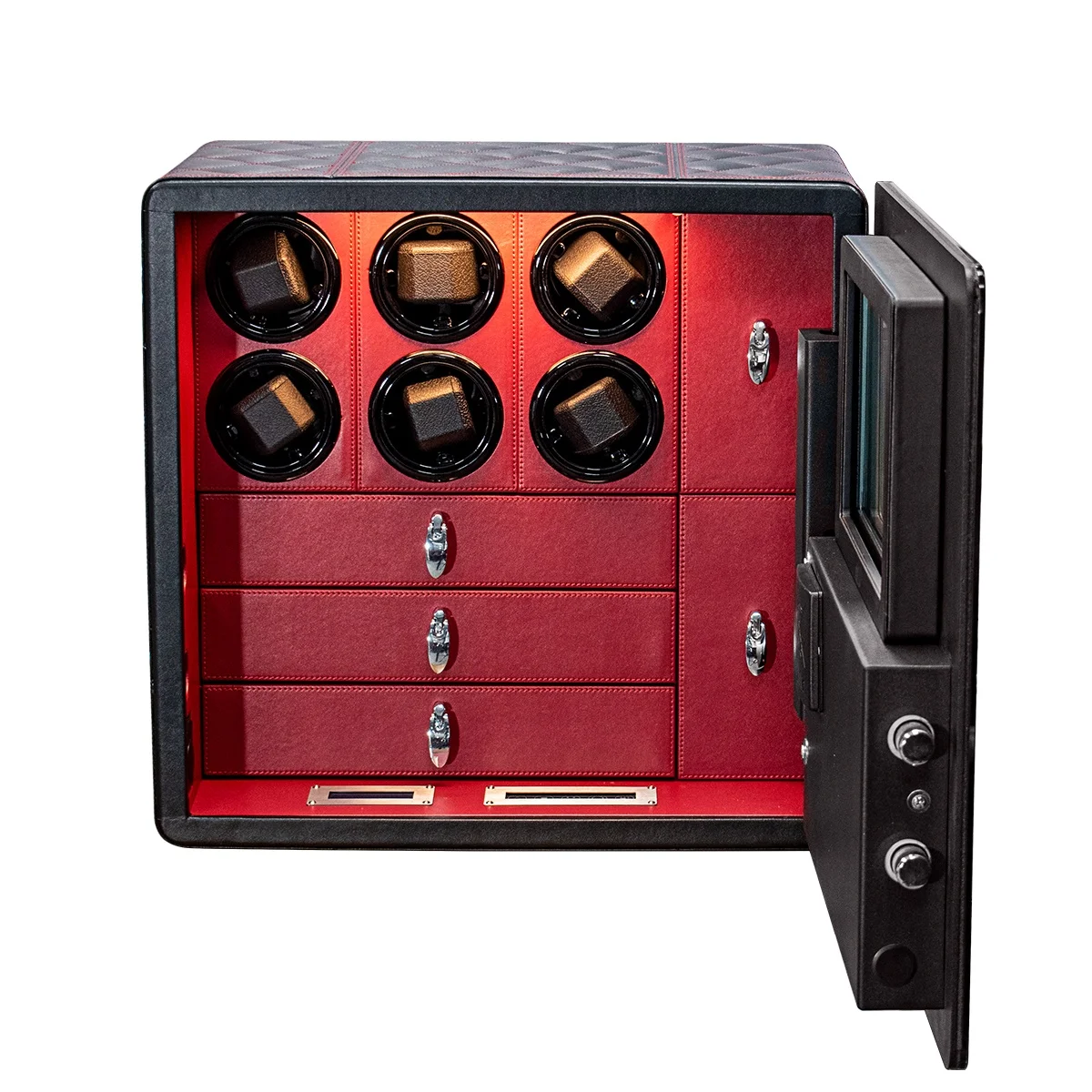 JIMBO High quality PU leather automatic vibrator watch winding watch winder luxury box