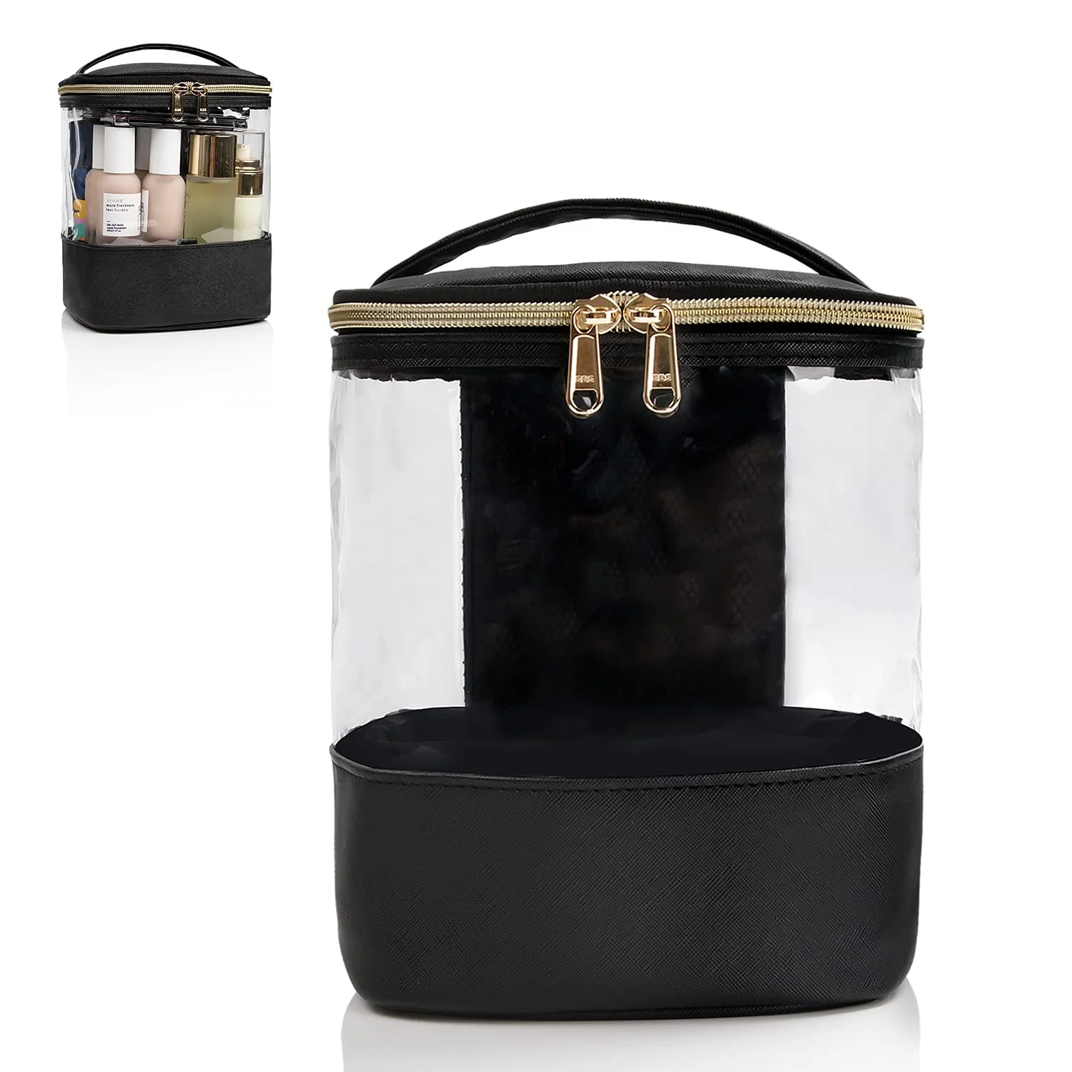 Large Women Clear Makeup Organizer Pouches Tote Travel Toiletry Bags Transparent PVC Cosmetic Bag Wholesale