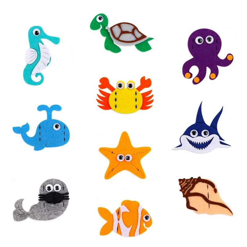 children sewing craft kit diy finger puppet toys mini gardens craft kit felt Hand Puppets