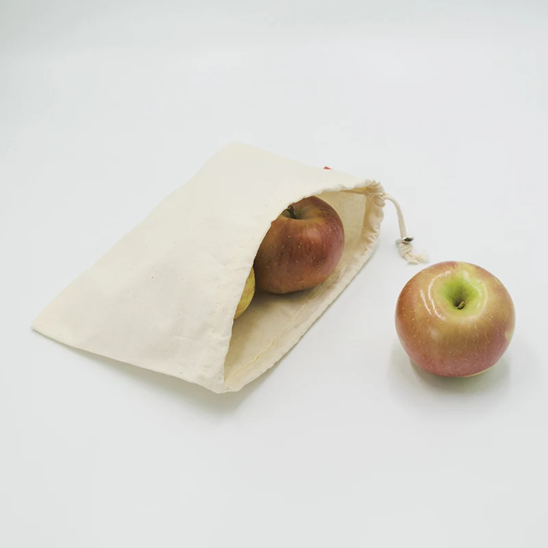 Wholesale Eco-friendly Plain Natural Cotton Drawstring Bags High Quality Gift Packing Pouches