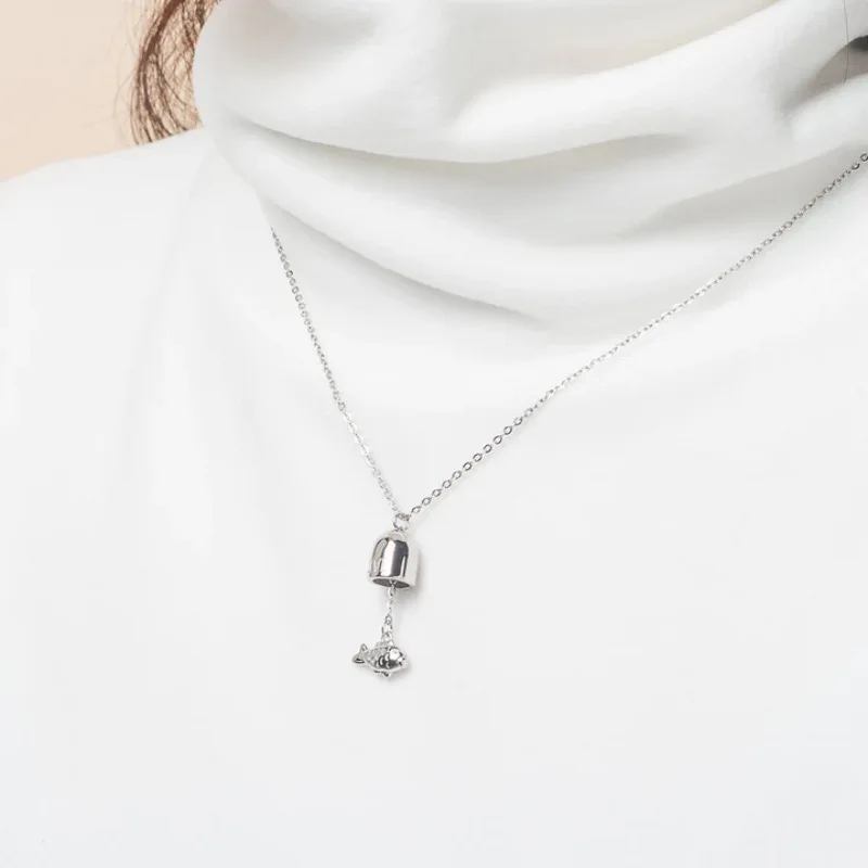 2024 New arrival gold plated Ocean Fish Letter Wind Chime Geometric Pendant Necklace for women