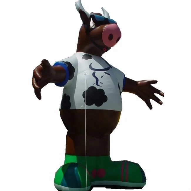 Giant advertising inflatables xxx milka cow mascot/life size totem balloon for Decoration events