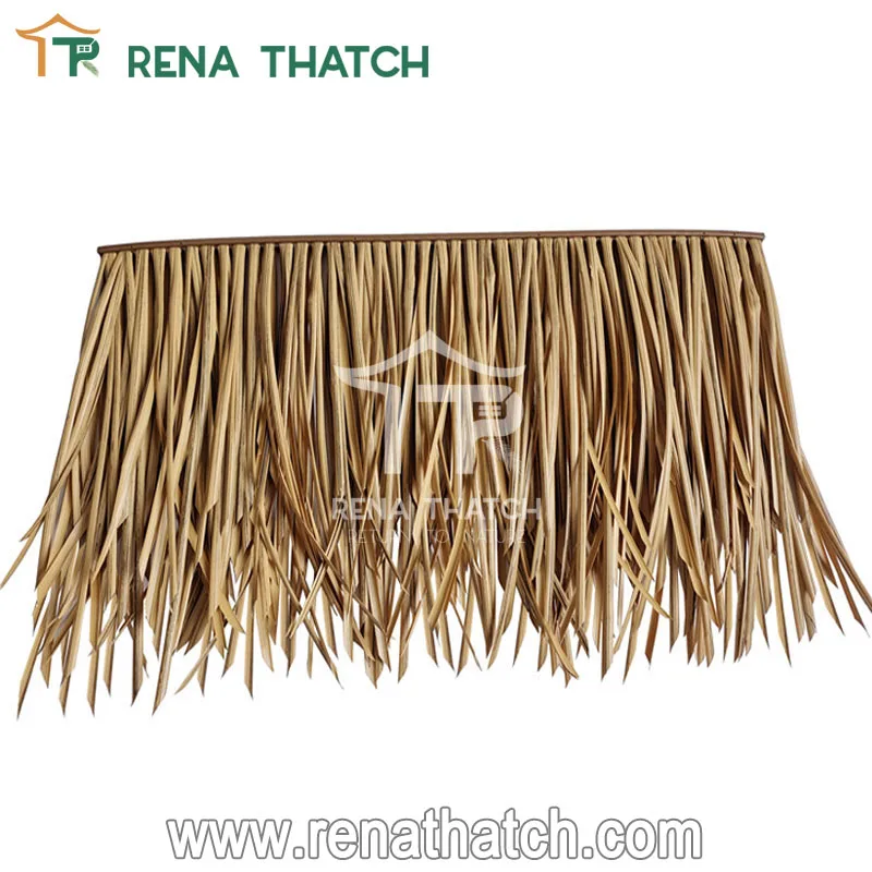 Plastic artificial roof Nylon Polyamide synthetic thatch roof panels with fire resistant UV protection