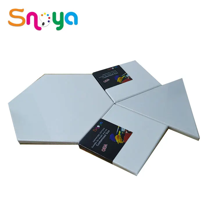Suqian manufacturer high density board hexagon stretched blank art canvases