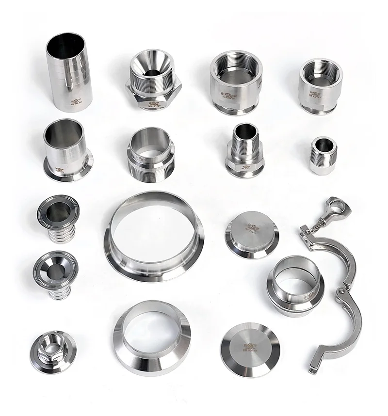 Wenzhou 304 316l food grade dairy Sanitary Stainless Steel Welded clamp pipe fittings for Food and Beverage Industry