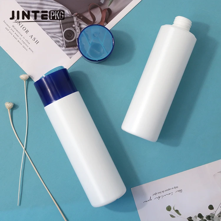 Wholesales 100ml 250ml White HDPE Squeeze Bottle With Wide Mouth Disc Cap For Cosmetic Packaging Shampoo Bottles