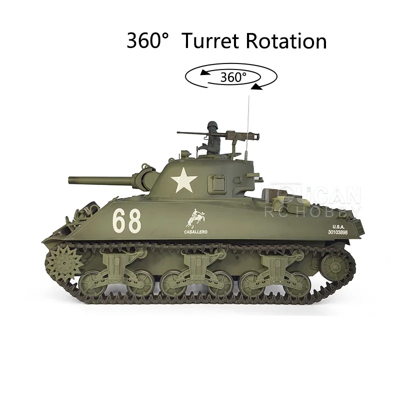 2.4G Henglong 1/16 TK7.0 Plastic M4A3 Sherman RTR RC Tank 3898