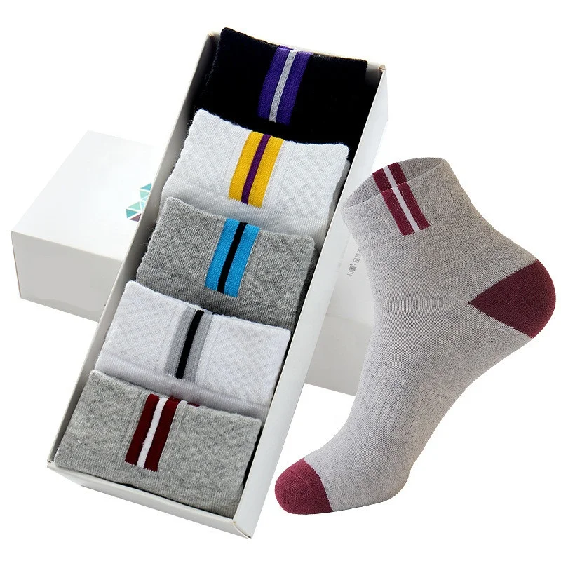 5 Pairs Men Socks Business Durable Stitching Solid Fashion Sock Male Boy Stretchy Excellent Quality Meias Sock EU 39-45