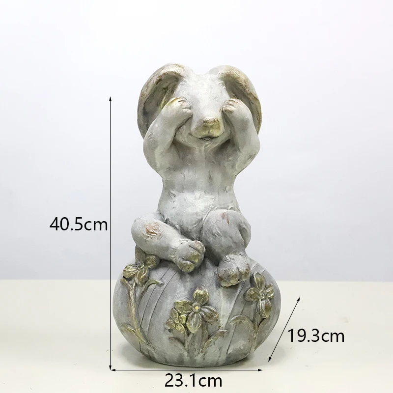 Redeco Wholesale Easter Bunny Gnomes Resin Crafts Cute Witch Gnome Magnesium Oxide Crafts For Gifts Home Garden Decor