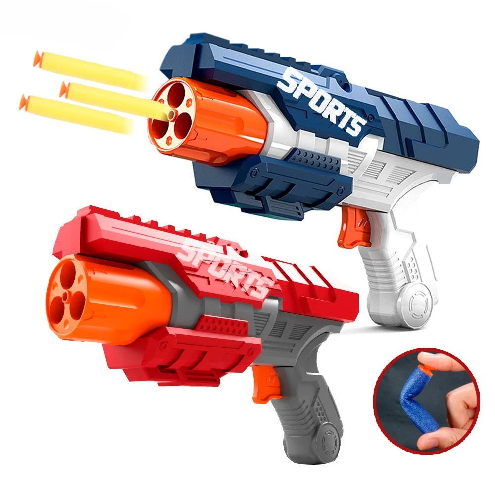 Горячая Распродажа ручная загрузка мальчик стрельба мультфильм пистолет игрушка мягкая пуля для детей