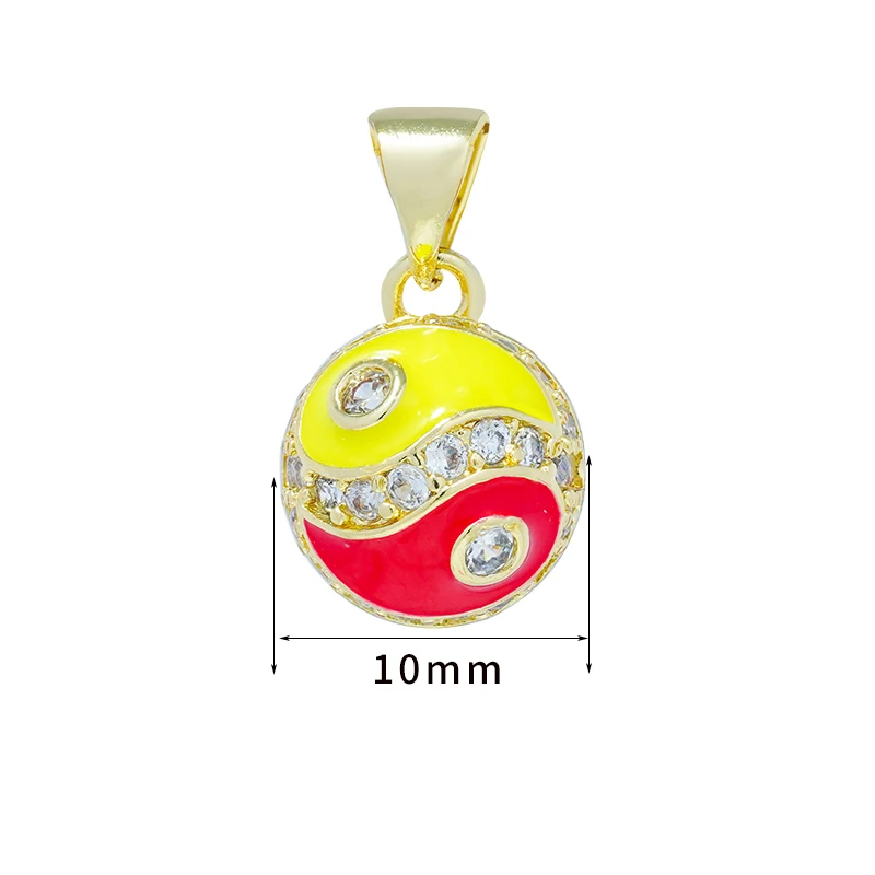 2023 Ying Yang Tai Chi Pendant 18K gold plated Necklace Pendants Jewelry Making DIY Gold Accessories Bracelets Charms CZPendants