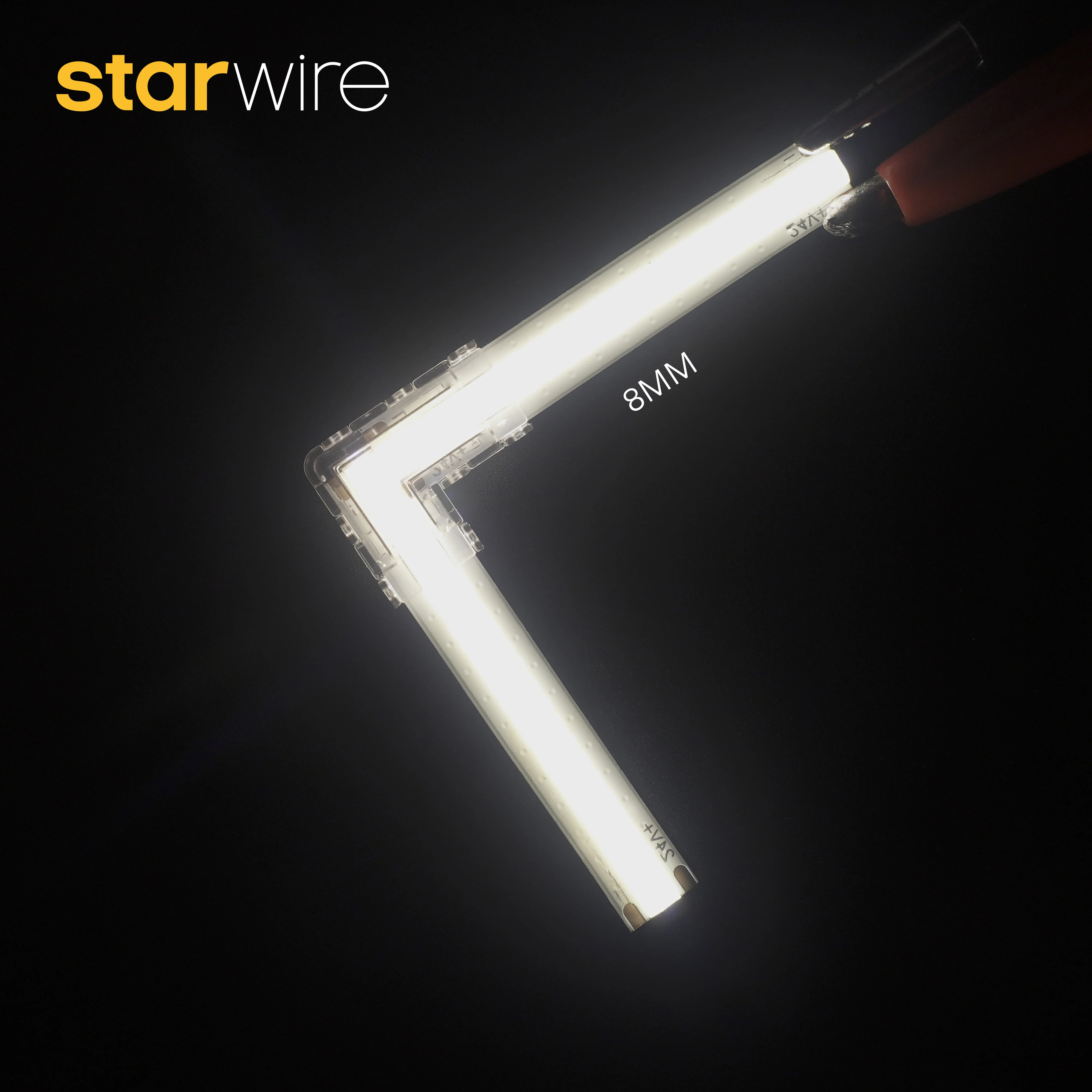 Waterproof Strip Light Connectors 8mm 2 Pin Corner Wire Flexible Led Strip Connector For Cob Strip