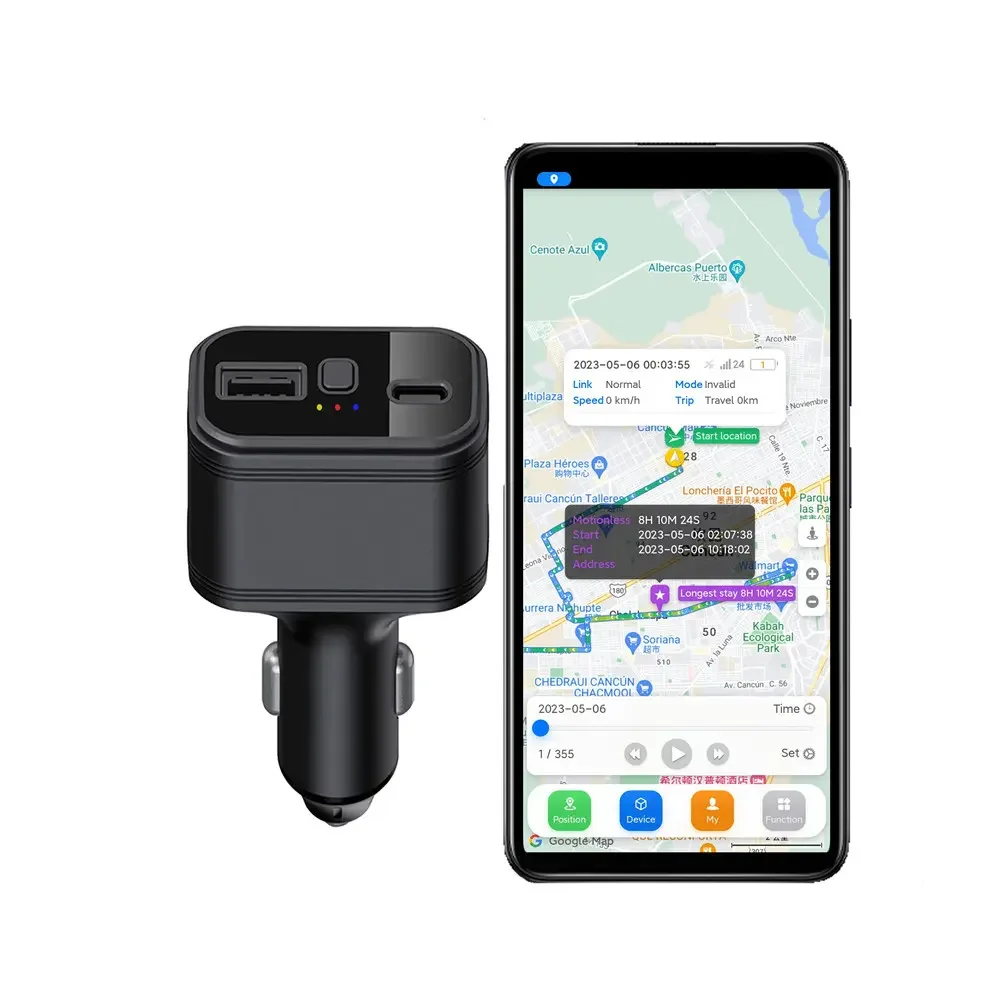 Cigarette Car Charger Shape Locator 4G GPS Tracking Device Factory Mini Easy Plug and Play GPS Tracker