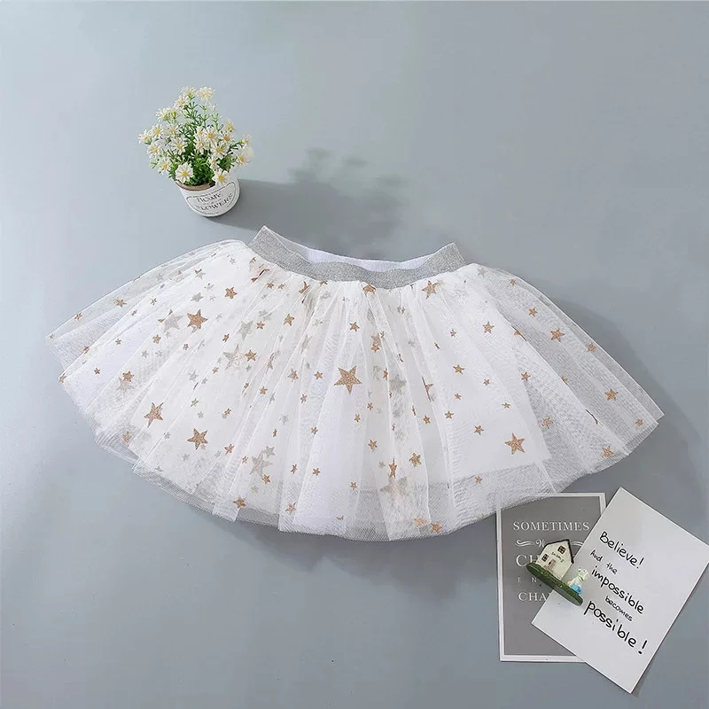 wholesale christmas Princess party kids fashion dance short tutu girls skirts child Star net gauze skirt